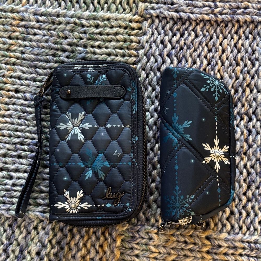 LUG Tram Zip RFID Wristlet Wallet with matching Bobsled XL glasses case